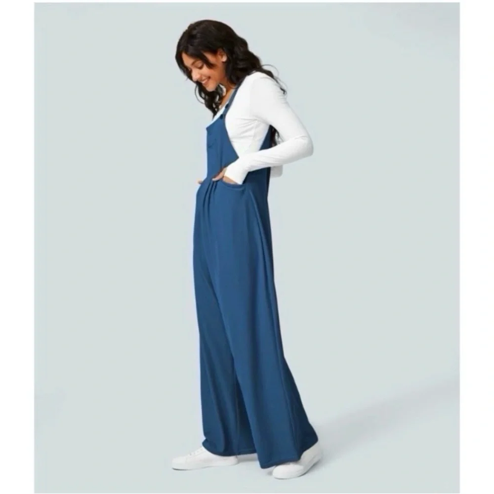 HALARA Navy Wide Leg Jumpsuit - Picture 5 of 12